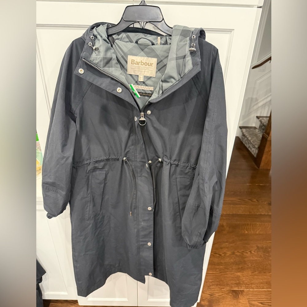 Barbour NEW Size US 8 Sidney Longline Waterproof Jacket Black - Picture 11 of 12